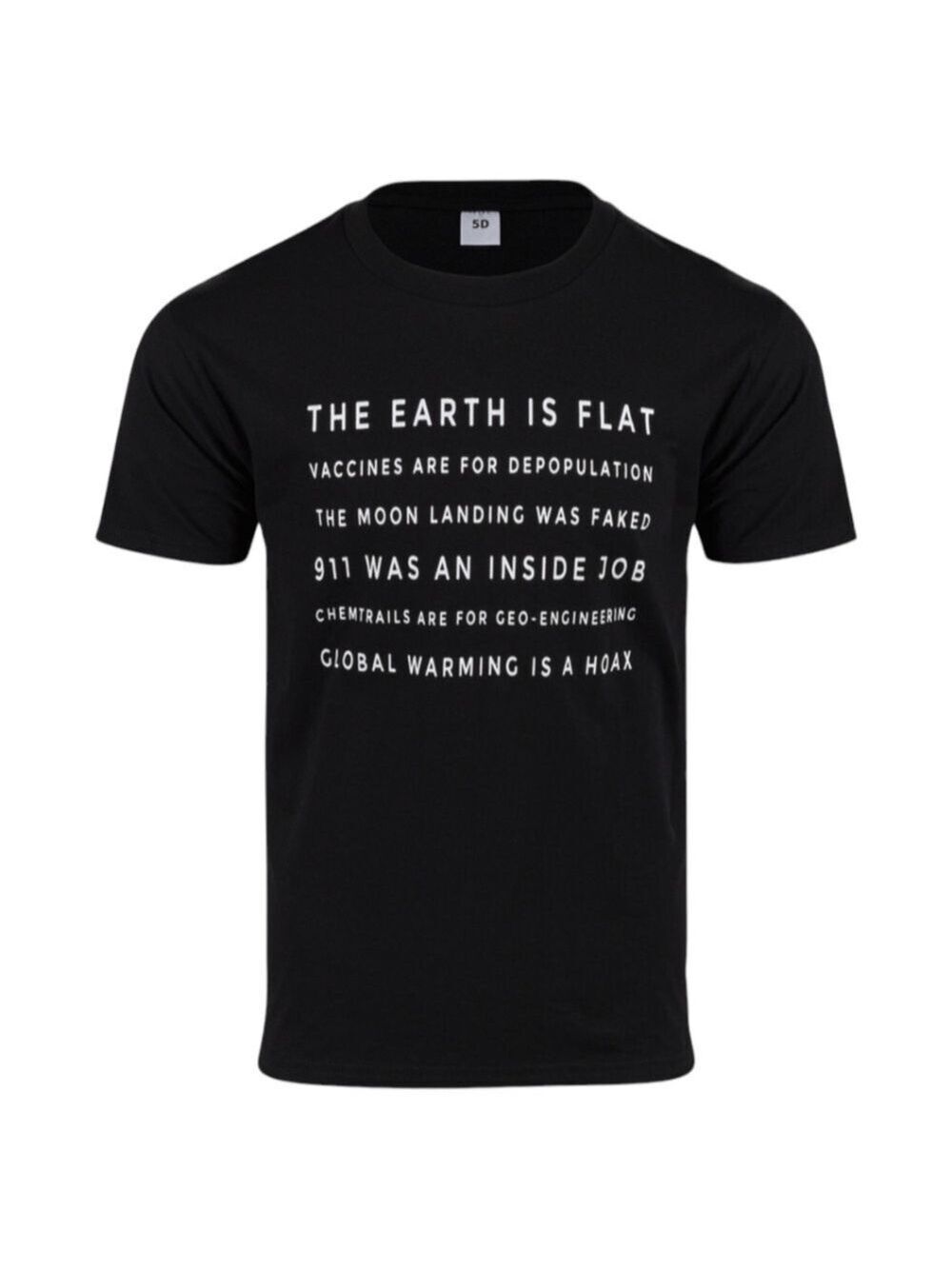 The Earth Is Flat Conspiracy T-shirt Size Small